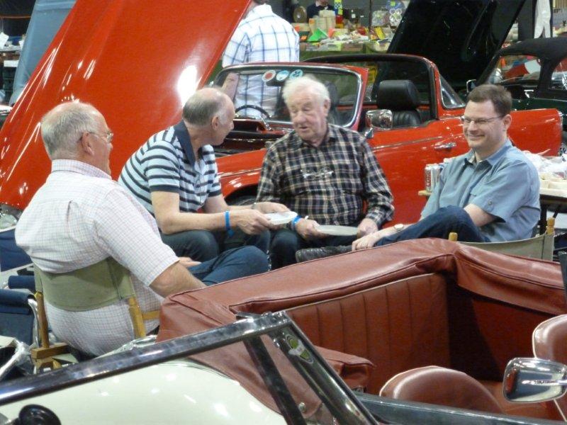 Tim Valentine, David Birkinshaw, Bob Grant and Robert Thornburrow chat at Event City.